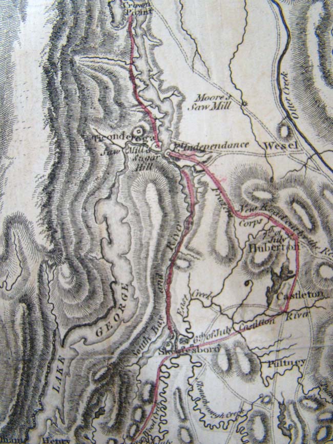 A revolutionary War period map showing The British Army positions under Gen. Burgoyne in 1777 — image 4